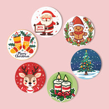 Load image into Gallery viewer, Christmas  Print Paint By Numbers Coaster Set (6 Pack)
