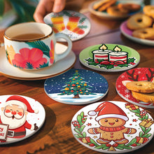 Load image into Gallery viewer, Christmas  Print Paint By Numbers Coaster Set (6 Pack)
