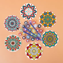 Load image into Gallery viewer, Mandala Print Paint By Numbers Coaster Set (6 Pack)
