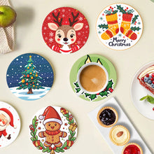 Load image into Gallery viewer, Christmas  Print Paint By Numbers Coaster Set (6 Pack)
