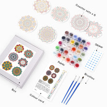 Load image into Gallery viewer, Mandala Print Paint By Numbers Coaster Set (6 Pack)
