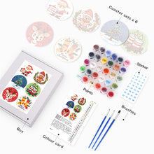 Load image into Gallery viewer, Christmas  Print Paint By Numbers Coaster Set (6 Pack)
