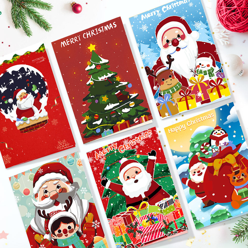 Paint by Numbers Christmas Card - Santa Collection (Set of 6)