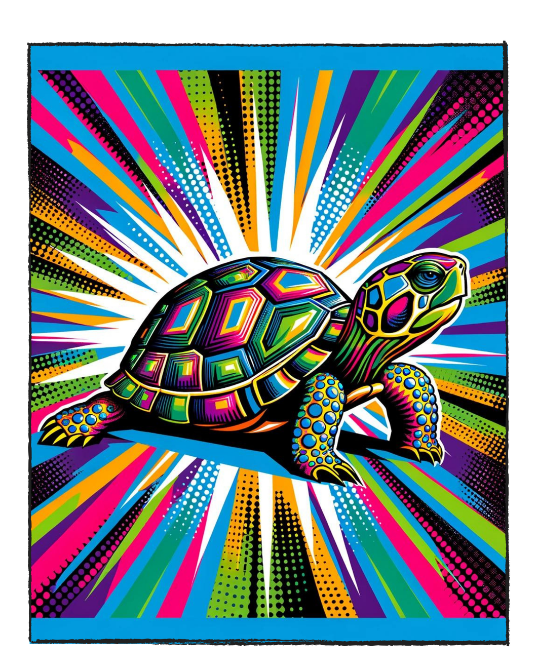 Pop Art Turtle - DIY Paint by Numbers