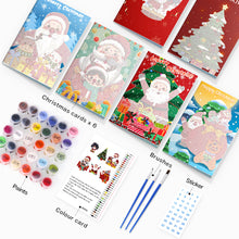 Load image into Gallery viewer, Paint by Numbers Christmas Card - Santa Collection (Set of 6)
