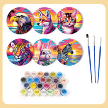 Load image into Gallery viewer, Animal Print Paint By Numbers Coaster Set (6 Pack)
