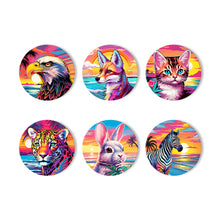 Load image into Gallery viewer, Animal Print Paint By Numbers Coaster Set (6 Pack)
