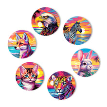 Load image into Gallery viewer, Animal Print Paint By Numbers Coaster Set (6 Pack)
