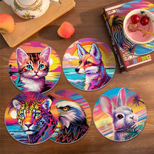 Load image into Gallery viewer, Animal Print Paint By Numbers Coaster Set (6 Pack)
