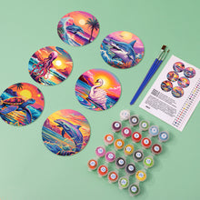 Load image into Gallery viewer, Marine Life Print Paint By Numbers Coaster Set (6 Pack)
