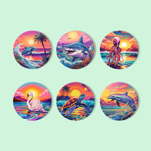 Load image into Gallery viewer, Marine Life Print Paint By Numbers Coaster Set (6 Pack)
