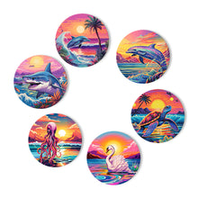 Load image into Gallery viewer, Marine Life Print Paint By Numbers Coaster Set (6 Pack)
