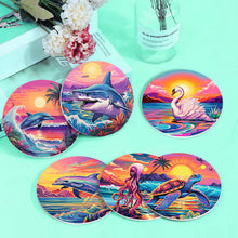 Load image into Gallery viewer, Marine Life Print Paint By Numbers Coaster Set (6 Pack)
