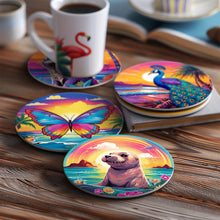 Load image into Gallery viewer, Sunrise with Animals Print Paint By Numbers Coaster Set (6 Pack)
