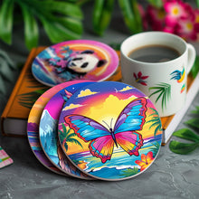 Load image into Gallery viewer, Sunrise with Animals Print Paint By Numbers Coaster Set (6 Pack)
