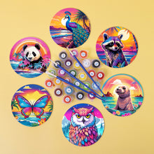 Load image into Gallery viewer, Sunrise with Animals Print Paint By Numbers Coaster Set (6 Pack)
