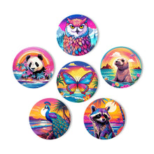 Load image into Gallery viewer, Sunrise with Animals Print Paint By Numbers Coaster Set (6 Pack)
