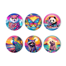 Load image into Gallery viewer, Sunrise with Animals Print Paint By Numbers Coaster Set (6 Pack)
