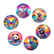 Load image into Gallery viewer, Sunrise with Animals Print Paint By Numbers Coaster Set (6 Pack)
