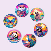 Load image into Gallery viewer, Sunrise with Animals Print Paint By Numbers Coaster Set (6 Pack)
