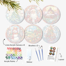 Load image into Gallery viewer, Paint By Numbers Placemats - Christmas Collection 1 (6 Pack, 20 cm Size)
