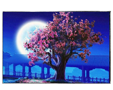 Load image into Gallery viewer, Cherry Blossoms Tree by Moonlight - DIY Paint by Numbers
