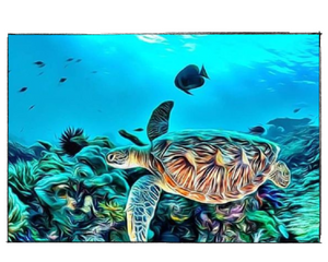 Deep Blue Sea Turtle - DIY Paint by Numbers