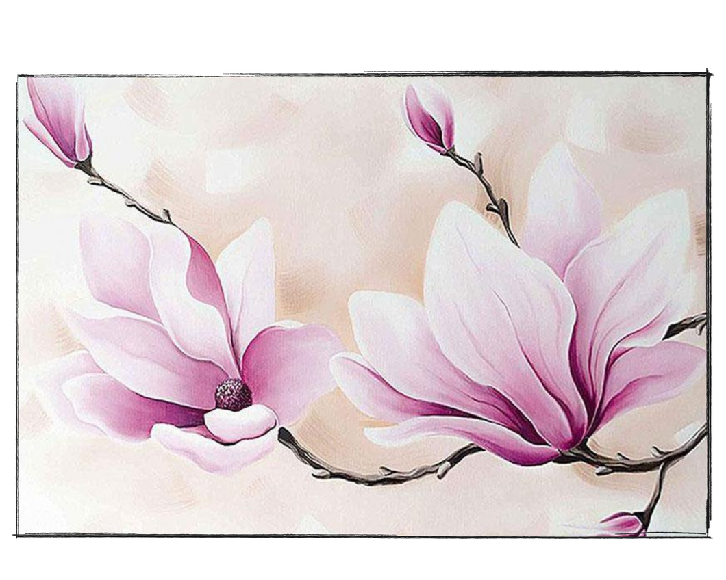 Magnolia Blossoms - DIY Paint by Numbers