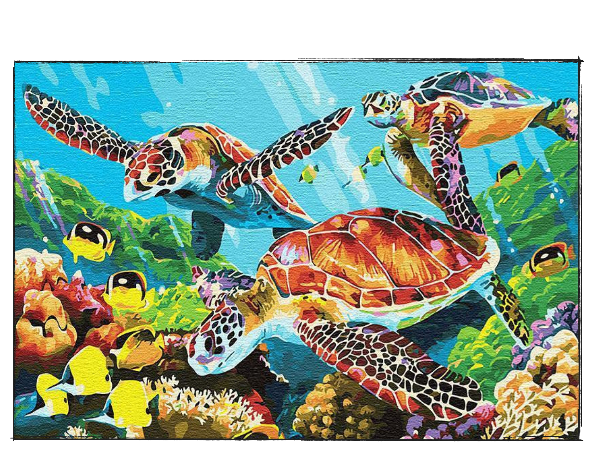 Turtle Family - DIY Paint by Numbers