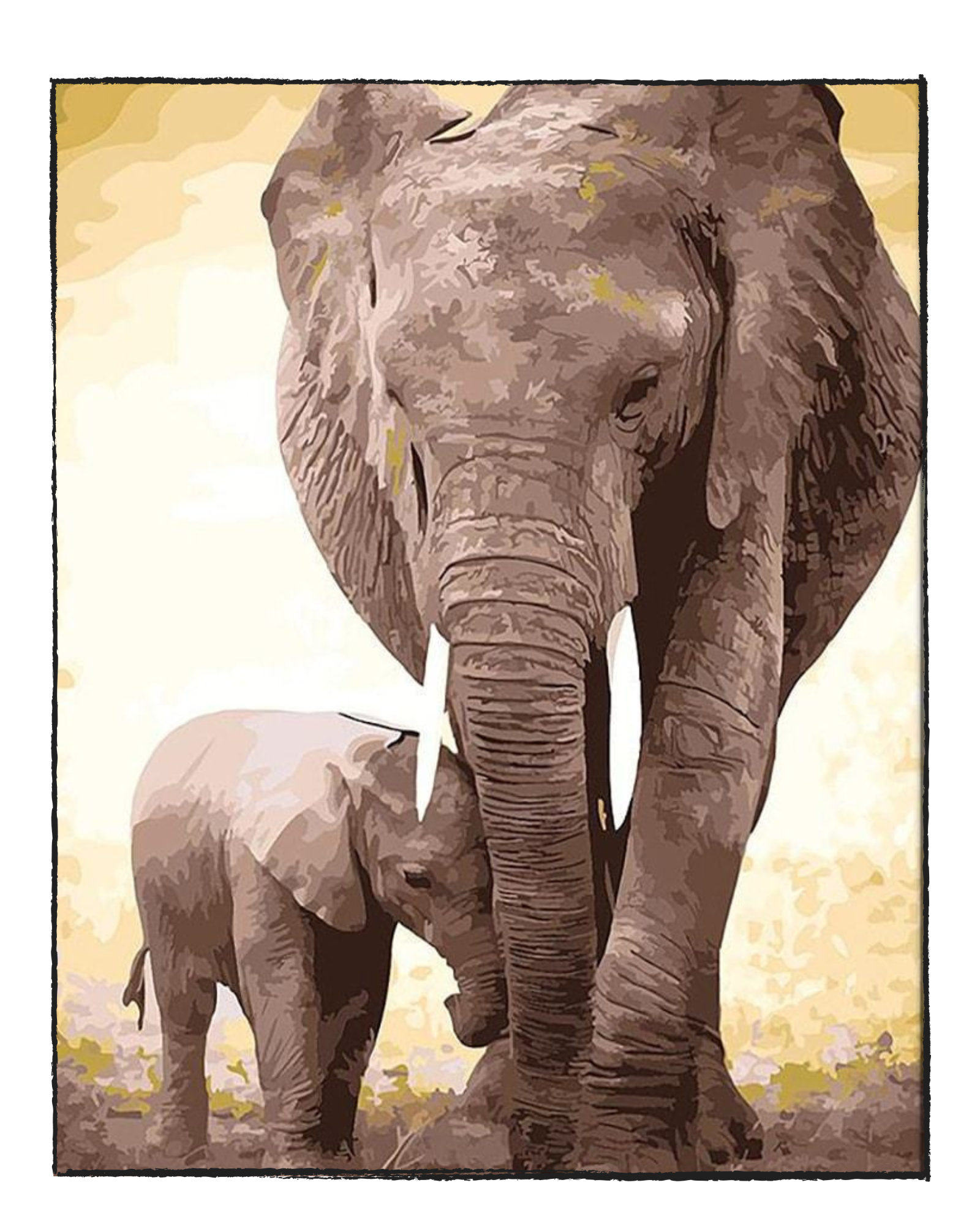 An Elephant Mother's Love - DIY Paint by Numbers
