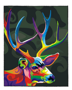 Colorful Reindeer - DIY Paint by Numbers