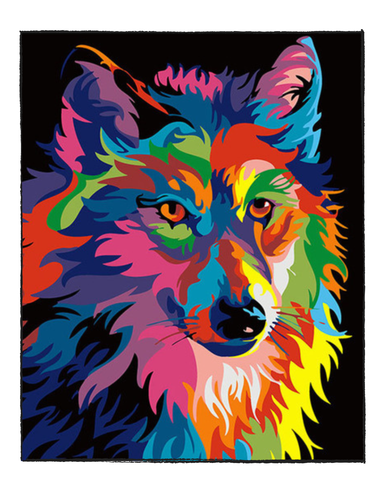 Colorful Wolf - DIY Paint by Numbers