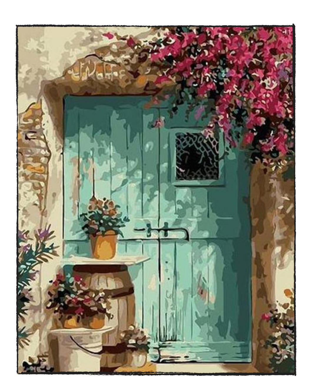 Flowery Front Door - DIY Paint by Numbers