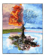 Load image into Gallery viewer, Four Seasons Tree  - DIY Paint by Numbers
