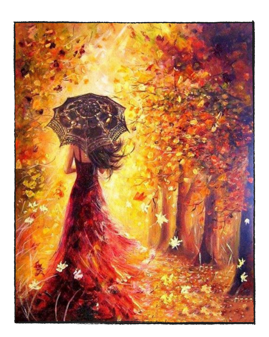 Girl with Umbrella - DIY Paint by Numbers
