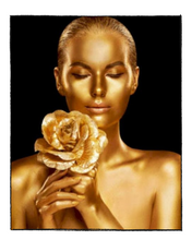 Load image into Gallery viewer, Golden Girl with Flower - DIY Paint by Numbers
