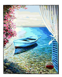 Boat and Wine - DIY Paint by Numbers