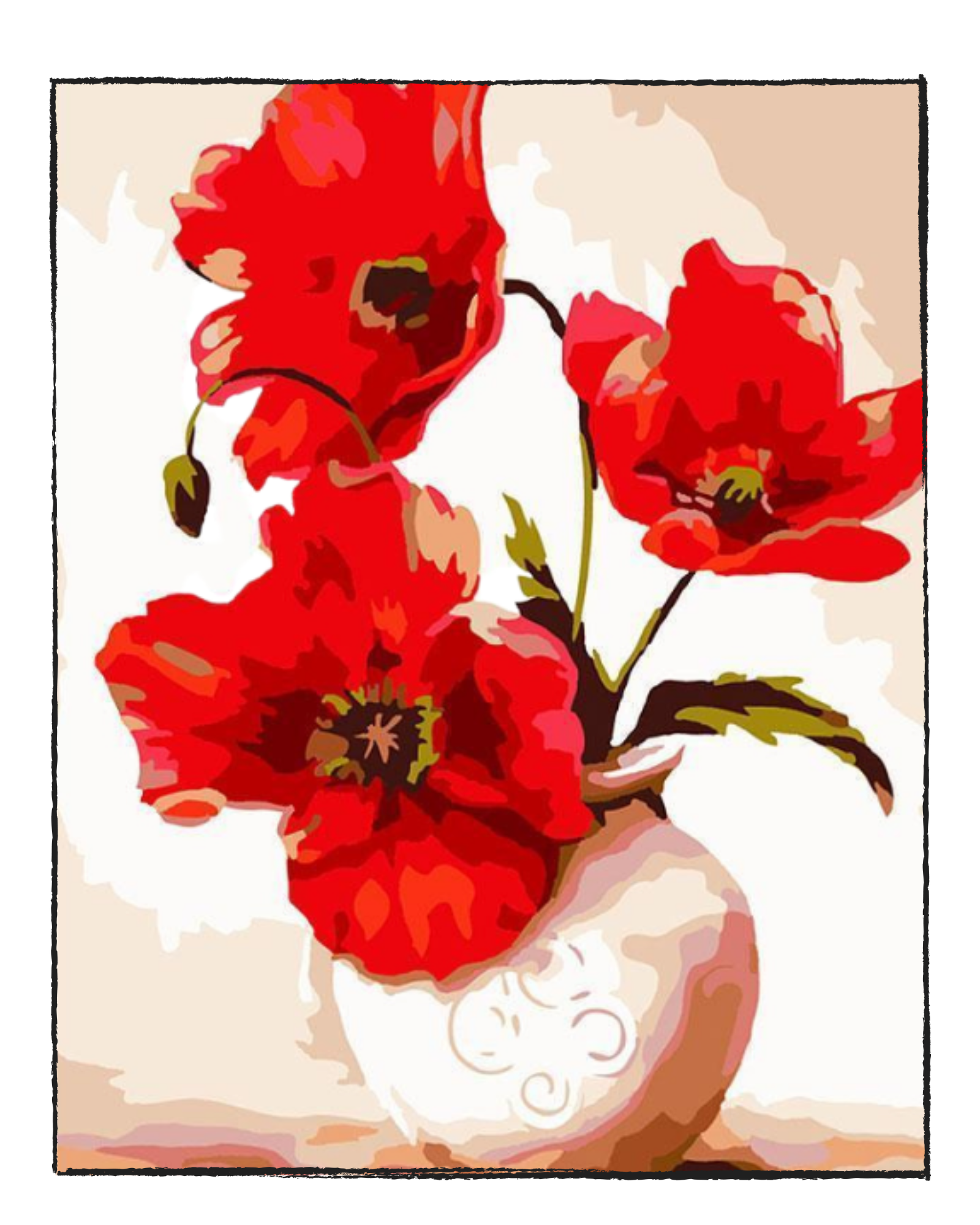 Red Blooms - DIY Paint by Numbers