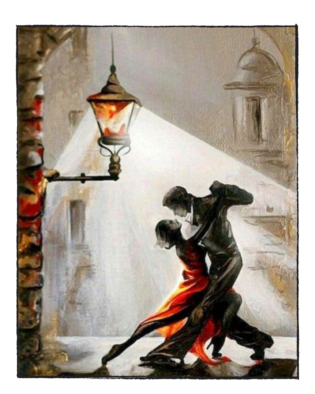 Romance in Street Light - DIY Paint by Numbers