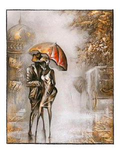 Romance Under Umbrella - DIY Paint by Numbers