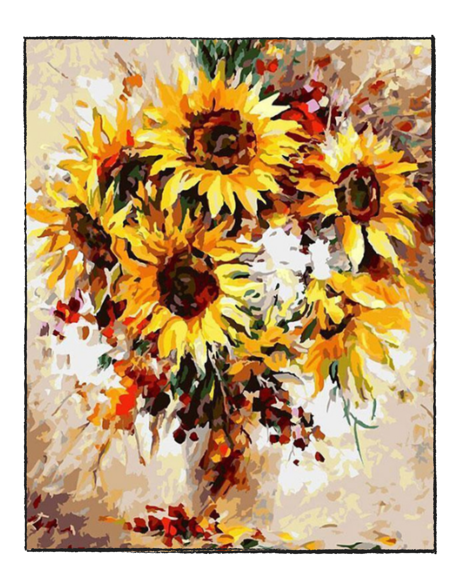 Sunflower Burst - DIY Paint by Numbers