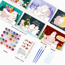 Load image into Gallery viewer, Paint by Numbers Christmas Card - Snowman Collection (Set of 6)
