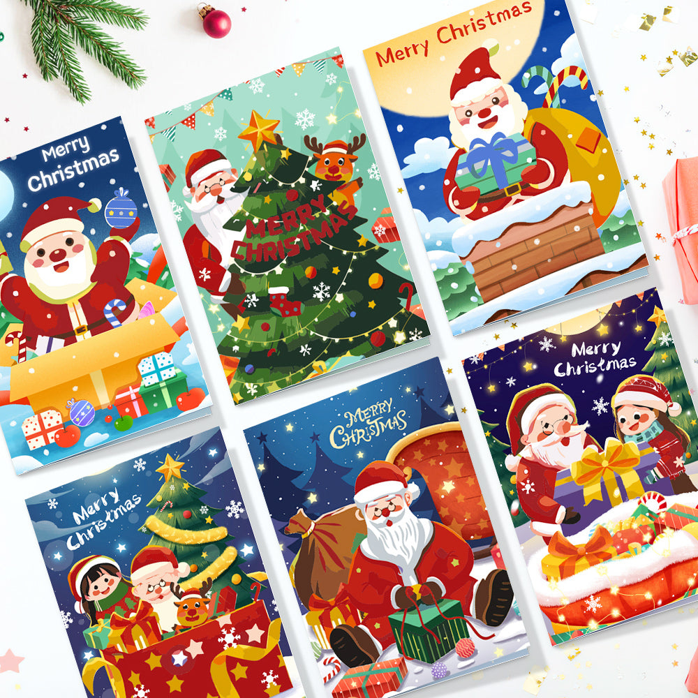 Paint by Numbers Christmas Card - Christmas Tree Collection (Set of 6)