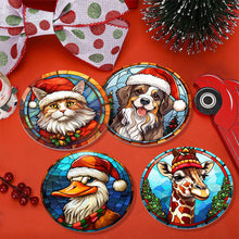 Load image into Gallery viewer, Animal with Christmas Hat Print Paint By Numbers Coaster Set (6 Pack)
