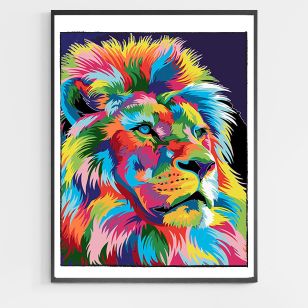 Colorful Majestic Lion - DIY Paint by Numbers