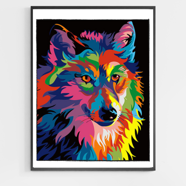 Colorful Wolf - DIY Paint by Numbers