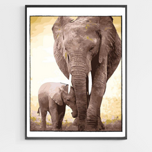 Load image into Gallery viewer, An Elephant Mother&#39;s Love - DIY Paint by Numbers
