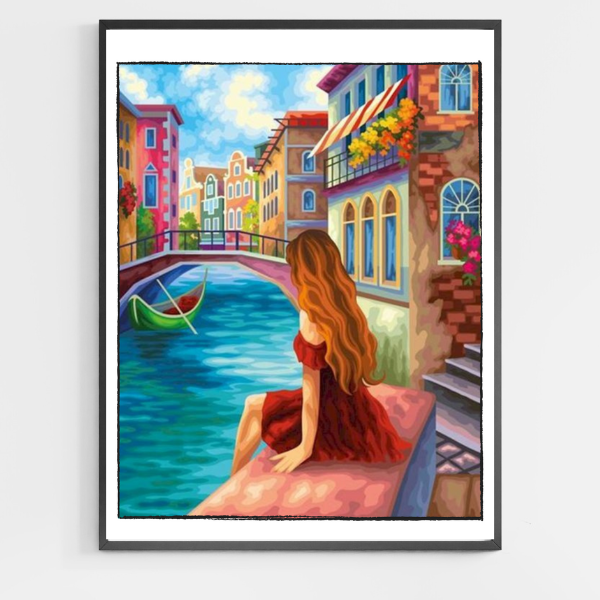 Girl in Venice - DIY Paint by Numbers