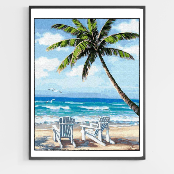 Paradise Beach Landscape - DIY Paint by Numbers