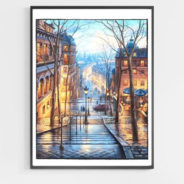 Rainy Street - DIY Paint by Numbers